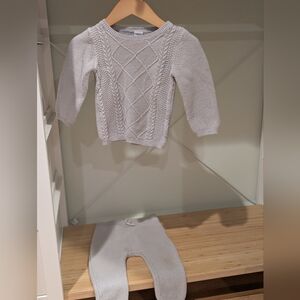 Carter's Light Gray Cable Knit Sweater Set